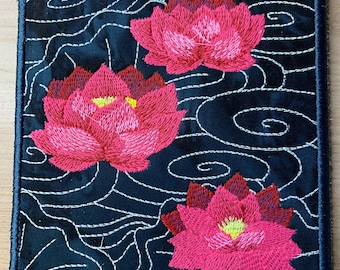 Japanese Sashiko Flowers Coaster Set