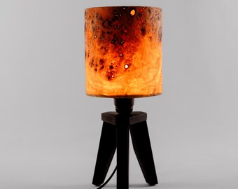 Ori Table Veneer Lamp - Serenity Lamp - Wooden Table Lamp - Veneer Lamp Shade - Poplar Burl - Natural Wood Lamp - Lighting - Modern Lamp