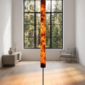 Golden Mara – Handmade Wooden Floor Lamp 175 cm, Modern Organic / Mid Century Tall Lamp, Warm Light for Living Room, Office or Bedroom image 15