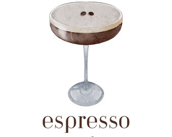 Digital Espresso Martini Print - Instant Download for Stylish Wall Decor