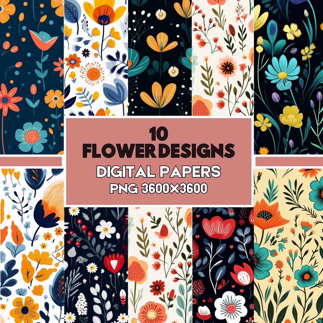 Flower Digital Paper, Flower Seamless Pattern, Floral Prints, Flowers ...
