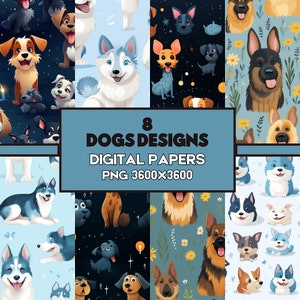 Dog Digital Paper, Seamless Digital Paper, Dog Background, Cute Dog Pattern, Cute Dog Digital Pattern, Cartoon Digital Paper, Dog Pattern