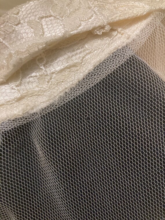 1940s Stunning Silver Lace & Net Gown