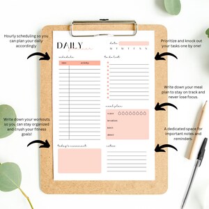 Daily Planner Printable, Planner Template for Day, Digital Day Planner ...