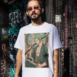 T-shirt Anime Zoro One Piece : modèle de combat pour enfants et adultes, tenue décontractée pour les fans d'otaku, cadeau parfait
