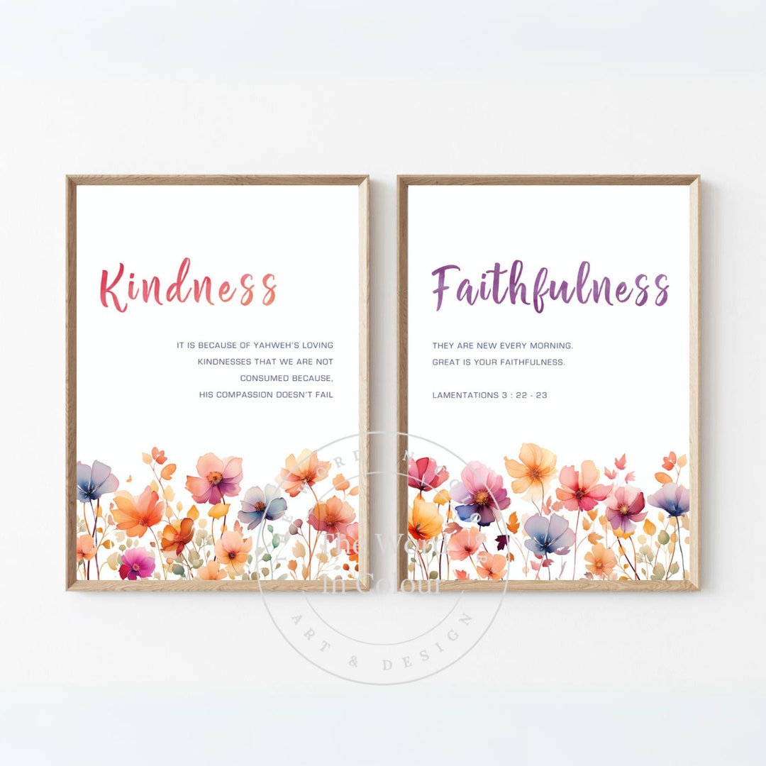 Bible Verse Wall Art Lamentations Chapter 3 Verse 22-23 Watercolour ...