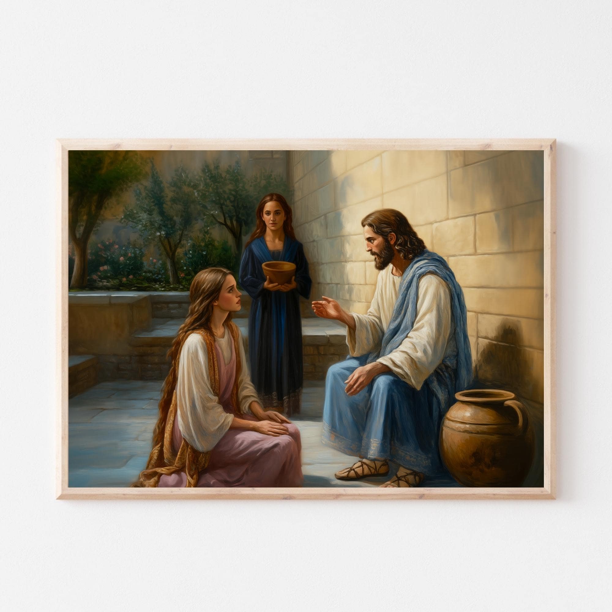 Mary and Martha at the Feet of Jesus Art Print (digital Download) - Etsy