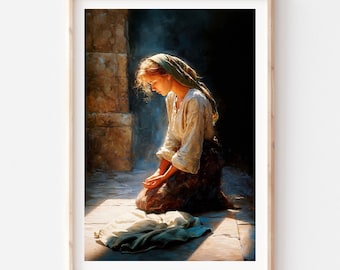 Hannah Praying at the Temple – Hannah's Prayer Christian Bible Wall Art 1 Samual (Digital Download)