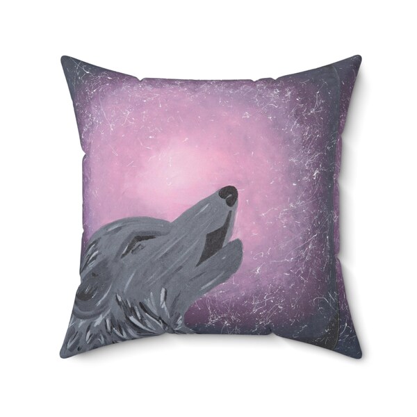 Celestial Wolf Starry Night Pillow - Exclusive by Lauren Elaine