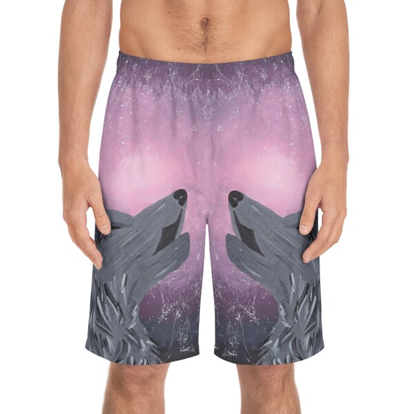 Mystic Howl Wolf Board Shorts | Lauren Elaine Signature Series