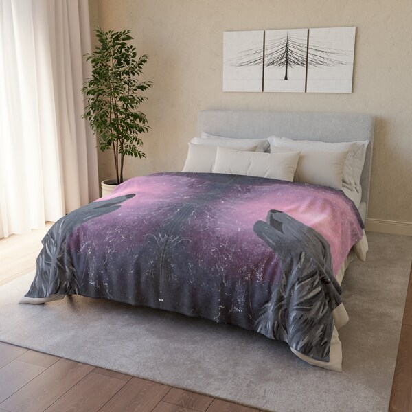 Celestial Wolf Howl Blanket | Exclusive by Lauren Elaine