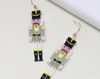 Holiday Nutcracker Earrings, Earrings for Christmas, Cute Earrings Christmas, Festive Earrings, Dangle Earrings, Lightweight