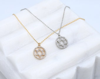 Star Of David Necklace, Jewish Star Necklace, Cubic Zirconia Necklace, Star of David Necklace Women