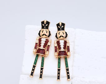 Boucles d'oreilles de Noël casse-noisette, Boucles d'oreilles de Noël, Boucles d'oreilles des fêtes, Boucles d'oreilles festives, Boucles d'oreilles de ballet