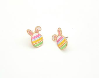 Pendientes de Pascua, pendientes de conejo con forma de camión, pendientes de conejo con lazo rosa, pendientes de huevo de conejo, lindas joyas de Pascua, accesorios de primavera, regalo de Pascua
