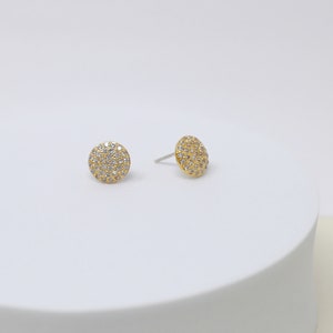 CZ Micro Pave Studs, Everyday Earrings, Dainty Stud Earrings, Birthday Gift for Her, Small Stud Earrings, Cubic Zirconia