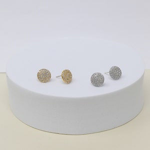 CZ Micro Pave Studs, Everyday Earrings, Dainty Stud Earrings, Birthday Gift for Her, Small Stud Earrings, Cubic Zirconia