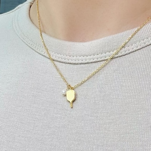 Tennis Racket Necklace • Pickleball Necklace Gift for Tennis Lovers • Sports Necklace • Tennis Player Necklace • Tennis Team • Pearl