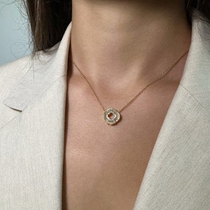 Dainty Four Leaf Clover Necklace • Gold Clover Necklace • Quatrefoil Jewelry • Gift For Her *