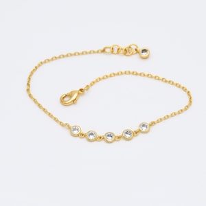Dainty Diamond Bracelet, Diamond Bracelet, Dainty Gold Bracelet, Birthday Gift for Her, Minimalist Bracelet, Delicate Bracelet