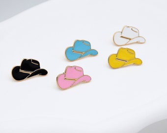 カウボーイハットスタッドピアス • カウガールピアス • カウボーイハットピアス • ウエスタンピアス • エナメルピアス