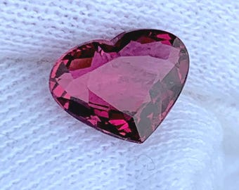 Pink-Red Heart Tourmaline Gemstone: 1.44 Carat Untreated Afghan Gem