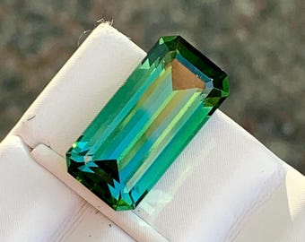 Turmalina Verde Natural de 3,66 ct – Gema brilhante facetada, ideal para anéis de noivado e joias finas.