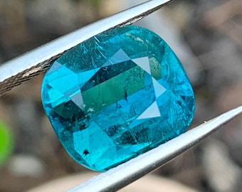 Paraiba  Colour Tourmaline Gemstone 6.03 Ct: Afghan Origin Cushion Cut