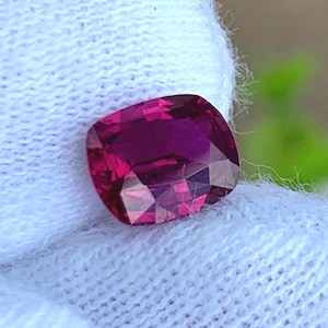 1.40 Ct Natural Ruby Gemstone: Pomegranate Red Cushion Cut, Afghanistan