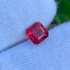 Reddish Pink Tourmaline Gemstone: 1.09 Ct Afghan Asscher Cut