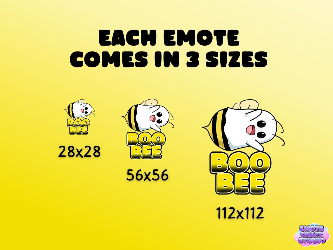 Boo Bee Ghost Animated Emote for Twitch, Cute Halloween Emote for ...