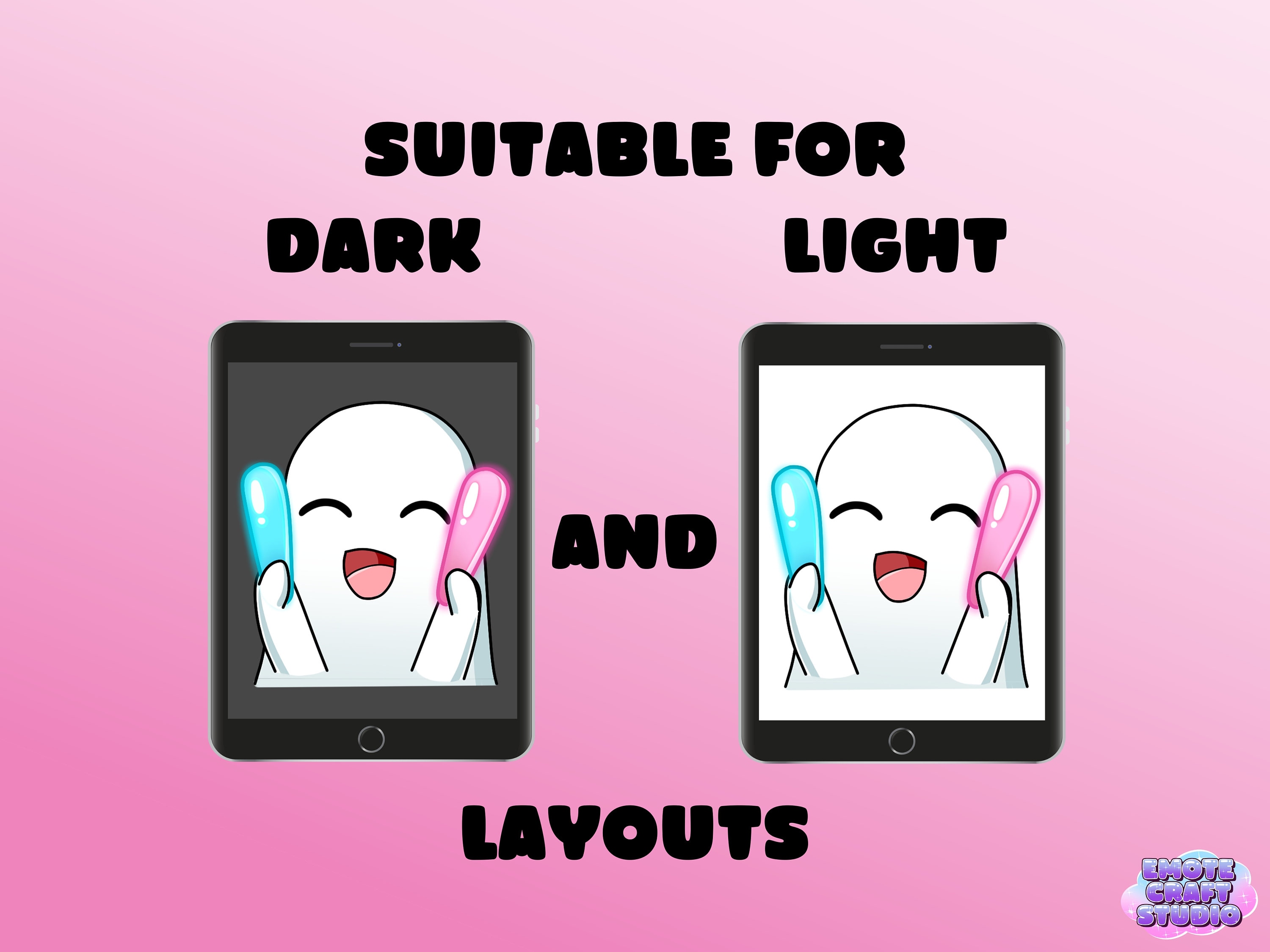 Glow Stick Raving Ghost Animated Emote for Twitch Discord Etsy UK