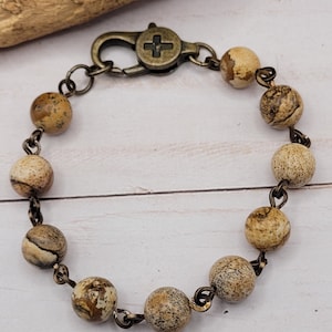 Herren Jaspis Rosenkranz Armband, Geschenk für Ihn