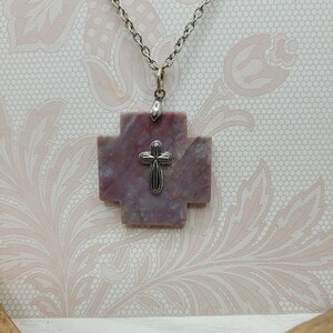 Jasper Cross Necklace, Jewelry for Her
