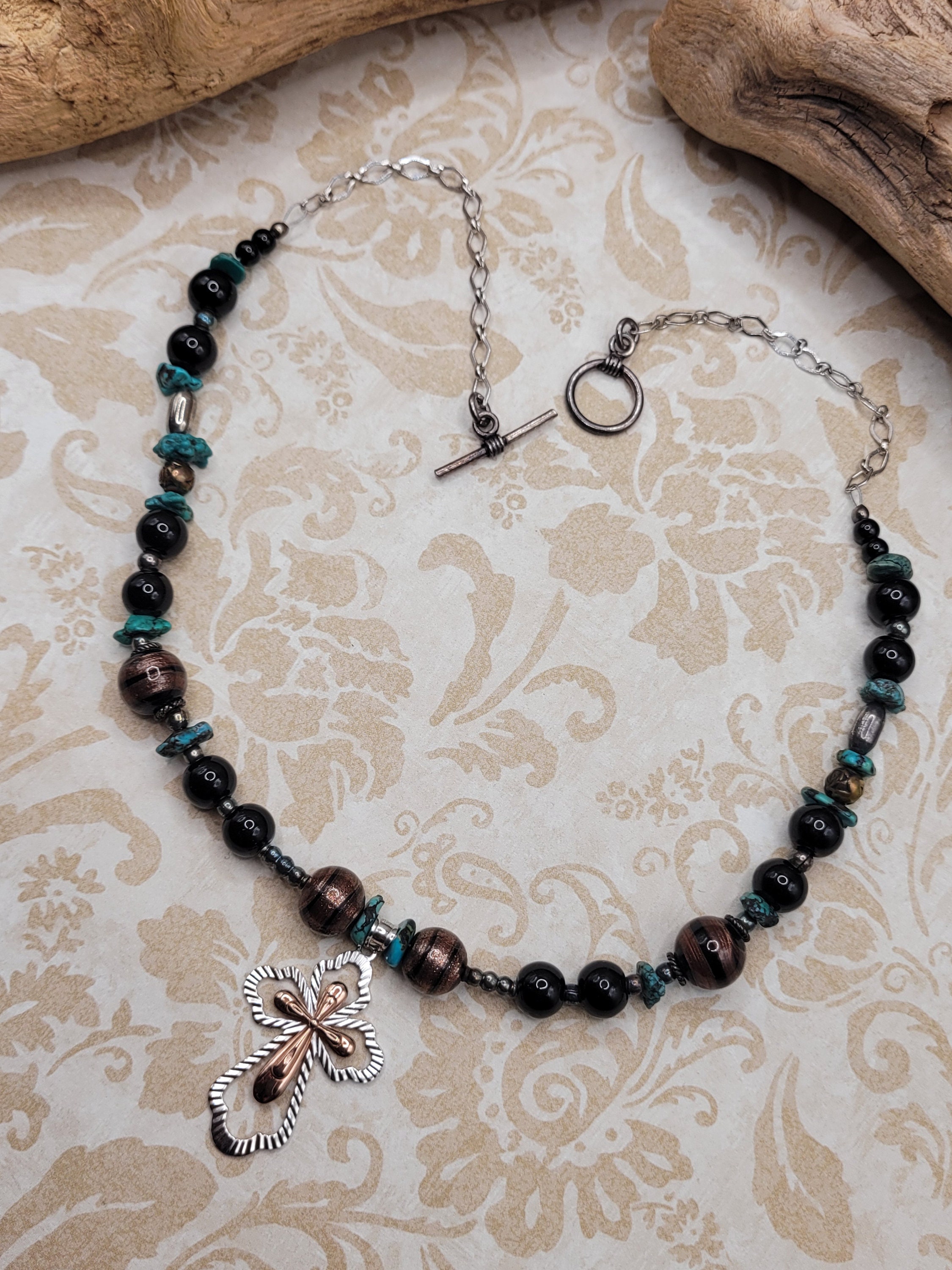 Grande Rosario "Perle Turchesi" Con Grani Di Ulivo E Croce Di San Benedetto - Foto 3