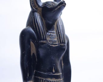 Anubis Egyptian God Statue, Hand Carved Ancient Egypt Stone Figurine, Pharaoh Mythology Decor