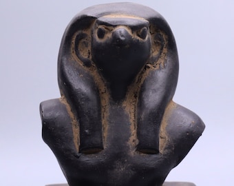 Egyptian Statue Horus Goddess Falcon Egypt Antique Pharaonic Black Handmade Stone