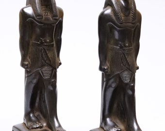 Egyptian Gods Statues – Thoth & Anubis | Handmade Stone Ancient Egypt Decor, Mythology Art