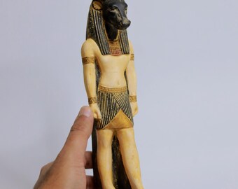 古代エジプト彫刻像：アピス牛豊穣の神手作り彫刻石コレクション