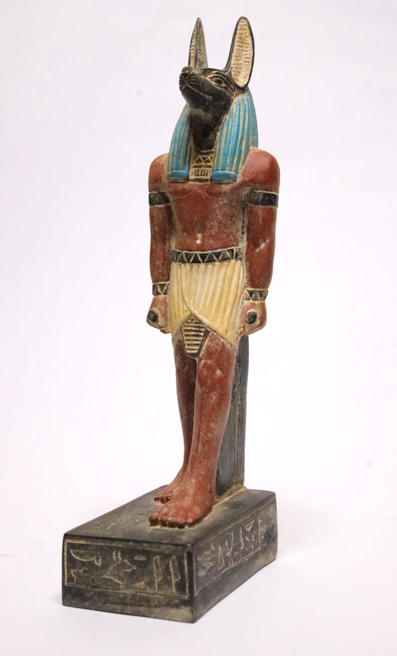 Anubis God Egyptian Sculpture Statue Egypt Handmade Stone Antique Decor ...