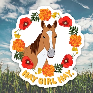 Cute and Funny Horse Sticker, Cute Equestrian Vinyl Sticker, Water Bottle Stickers, Laptop Stickers