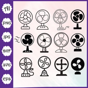 Table Fan SVG Bundle \ Fan SVG \ Fan Clipart \ Desktop Desk Table Fan \ Table Fan Cut Files \ Fans Silhouette \ Table Fan SVG Files Cricut