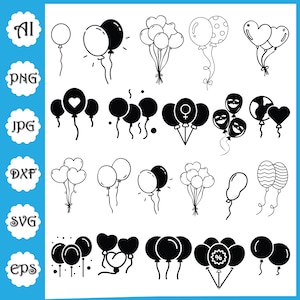 Balloon Bundle Svg \ Ballons Svg \ Birthday Balloon Svg \ Balloon Cut Files \ Air Balloon Svg \ Balloons Clip Art \ Ballons SVG for Cricut