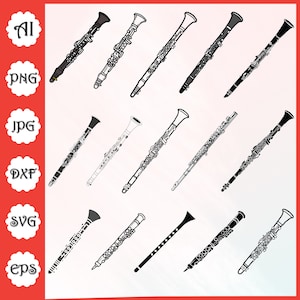 Clarinet SVG Bundle \ Clarinet SVG \ Clarinet Png \ Clarinet Clipart \ Clarinet Silhouette \ Clarinet SVG Files for Cricut \Digital Download