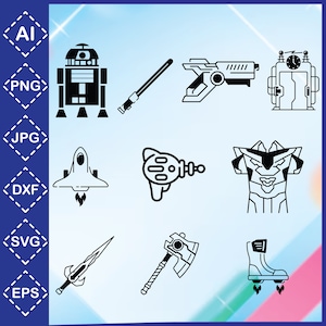 Starwars Bundle Svg \ Starwars Svg, Mandolorian Svg, Storm Trooper Svg, Darth Vader Svg, download instantâneo, arquivos Svg para Cricut