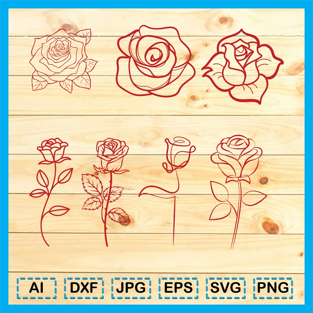 Flowers Svg Bundle - Rose Flower Clipart - Flower SVG - Rose Svg ...