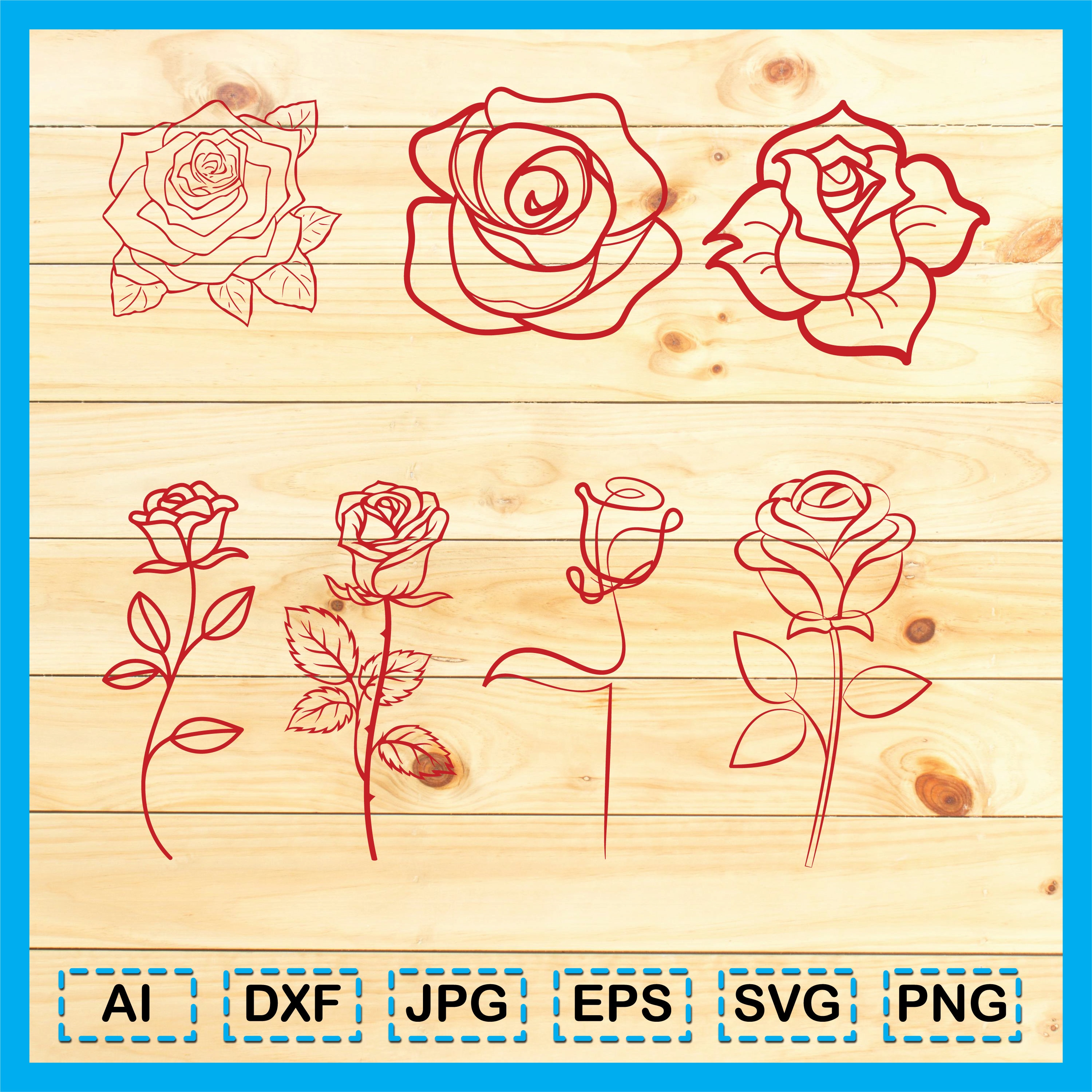 Flowers Svg Bundle - Rose Flower Clipart - Flower SVG - Rose Svg ...