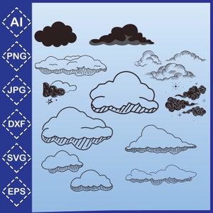 Cloud Bundle Svg \ Cloud Svg \ Cute Cloud SVG \ Clouds Cut Files \ Weather Cloud SVG \ Cute Cloud \ Cloud Silhouette \ Clouds Clipart