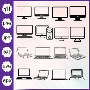 Computer SVG Bundle \ Laptop SVG \ Desktop SVG \ Moniter Svg \ Computer Cut Files \ Laptop Clipart \  Computer Svg Files for Cricut
