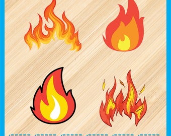 Flamme de feu SVG / Bundle de flamme de feu / fichier coupe feu / flammes Cricut / Silhouette de flammes / feu Cricut feu Svg Bundle / feu numérique